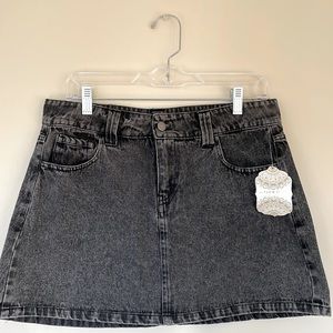 🆕ALTAR’D STATE Black Jean Mini Skirt NWT
